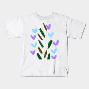 Colorful watercolor heart pattern art Kids T-Shirt